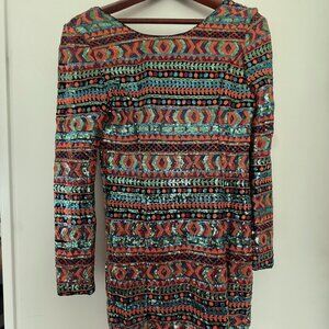 Stunning Sequin Backless Mini Dress